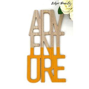 Adventure Wood Wall Plaque Art Decor Sign 16.5” X 8.5” Laser Cut Script NEW